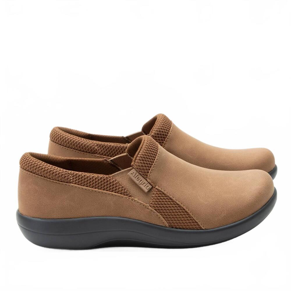 NEW ALEGRIA women's duette shoes in washed cognac
